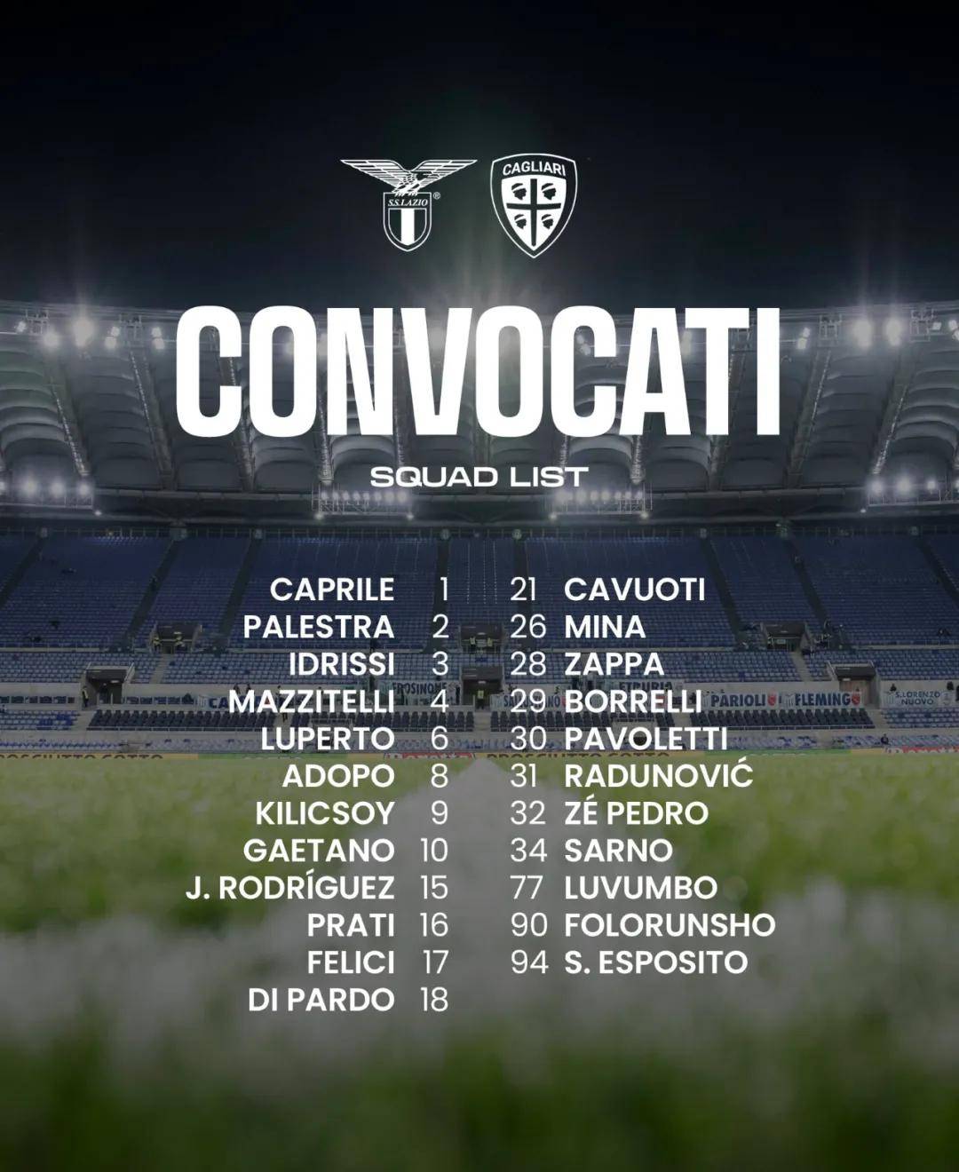 卡利亚里首发阵容调整,主教练变阵 卡利亚里首发阵容调整,主教练变阵